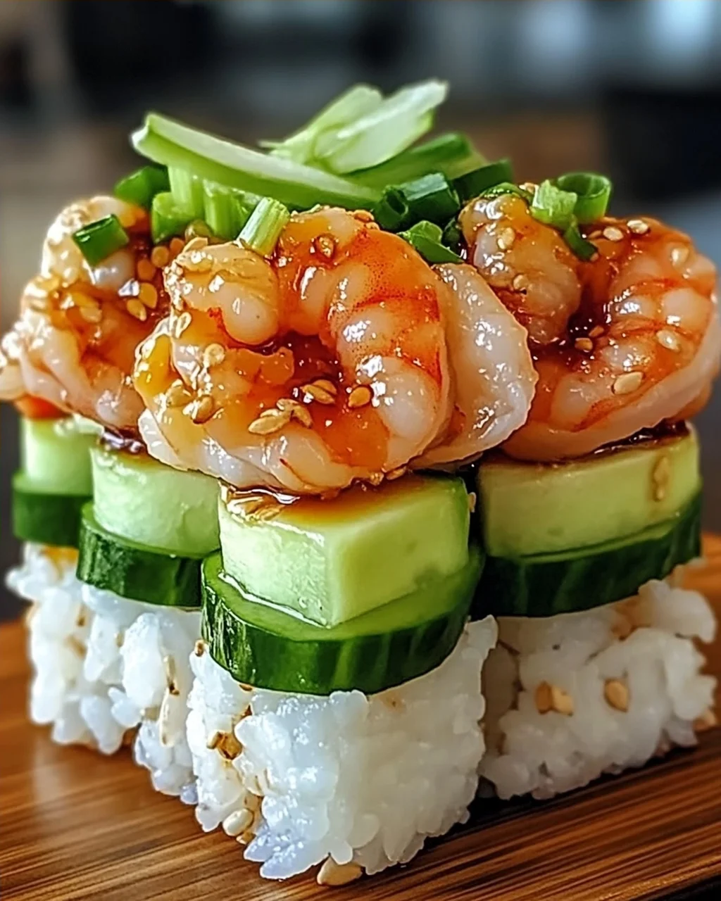 Würzige Garnelen Sushi Türme für jeden Anlass