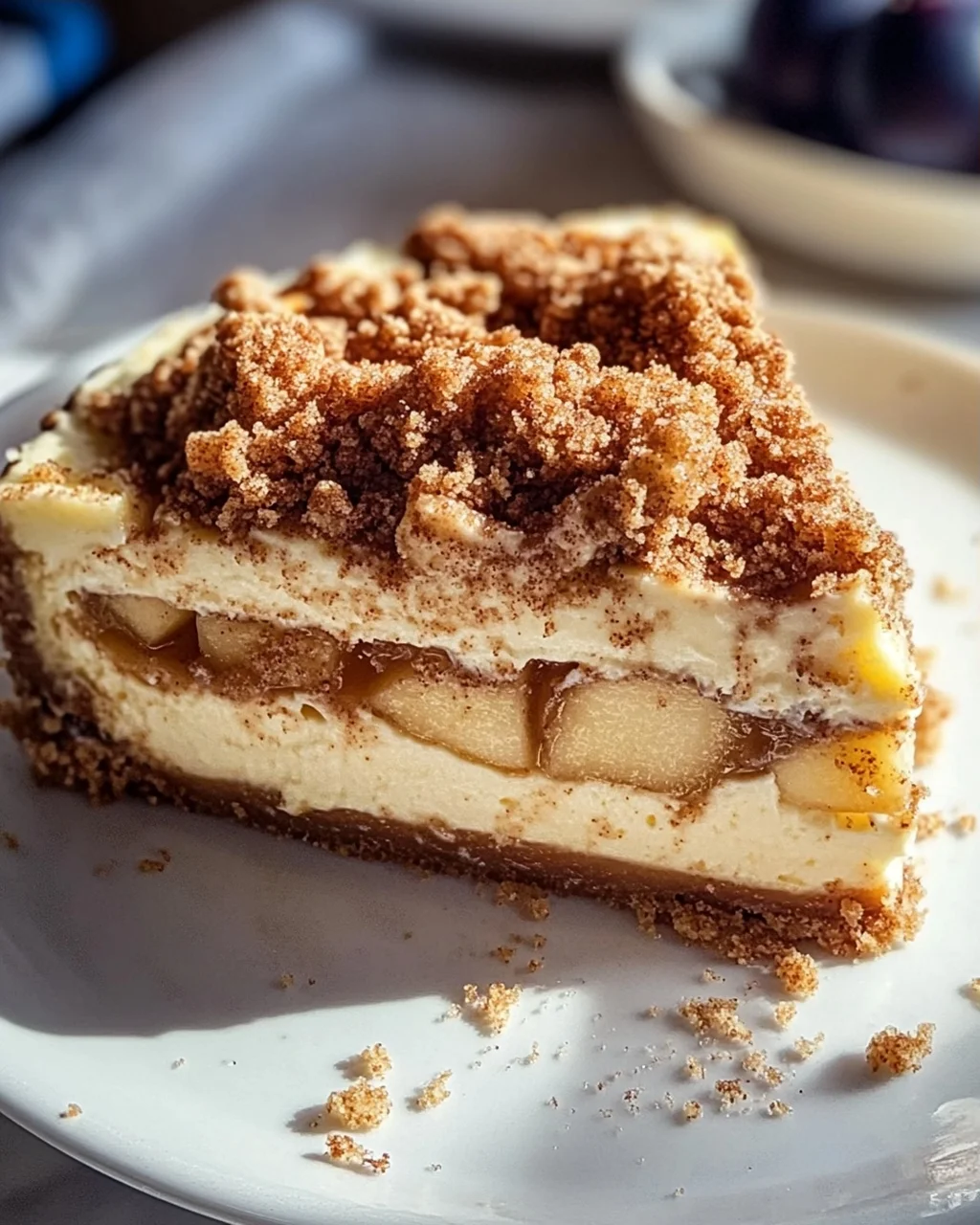 Würziger Bratapfel-Käsekuchen mit Zimtstreuseln