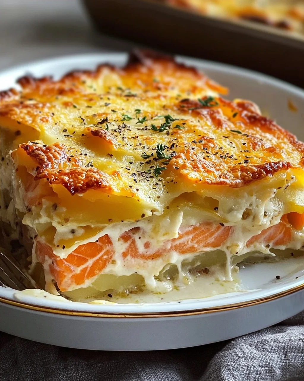 Zarter Lachs Auflauf Mit Kartoffeln