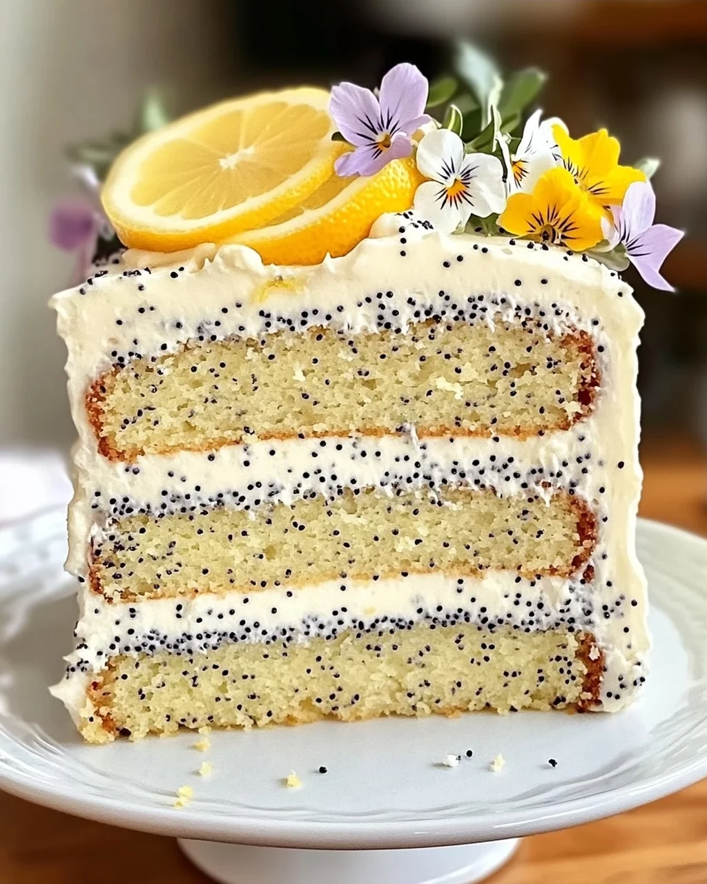 Zitronen-Mohnkuchen mit cremigem Frosting
